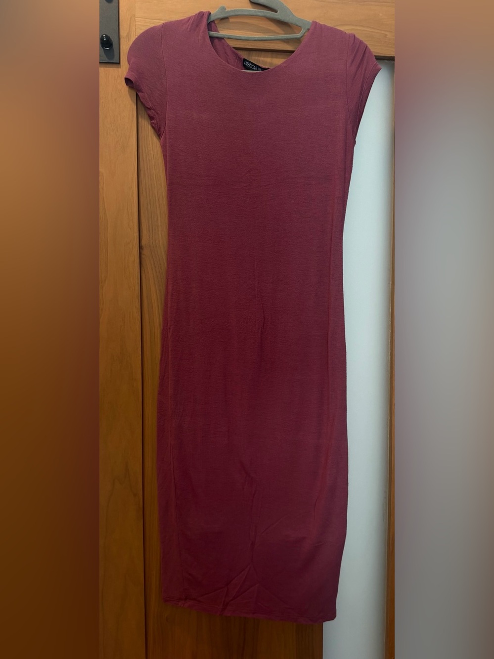 American Dream terracotta stretchy dress midi length double lined